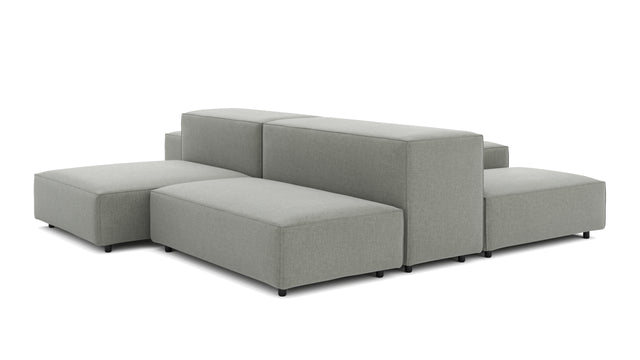 Extrasoft - Extrasoft Sectional Sofa, Combination 1, Left, Soft Gray Brushed Weave