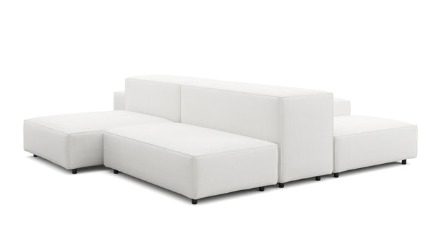 Extrasoft - Extrasoft Sectional Sofa, Combination 1, Left, White Linen