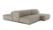 Extrasoft - Extrasoft Sectional Sofa, Combination 1, Right, Beige Gray Vegan Leather