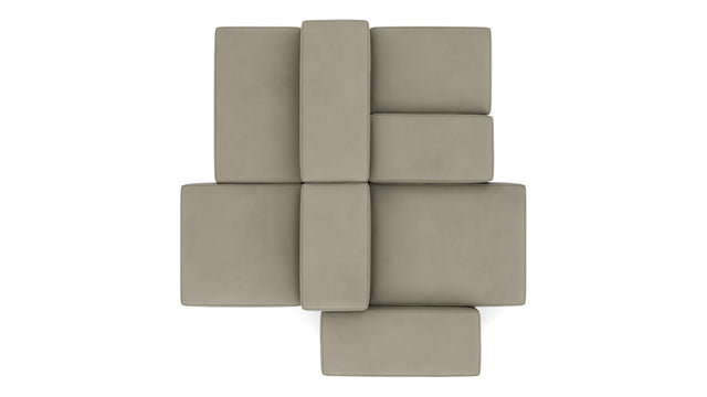 Extrasoft - Extrasoft Sectional Sofa, Combination 1, Right, Beige Gray Vegan Leather