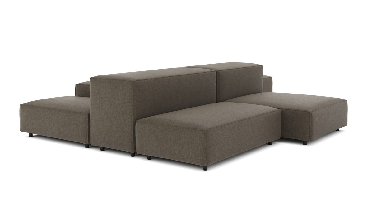 Extrasoft - Extrasoft Sectional Sofa, Combination 1, Right, Coffee Brushed Weave