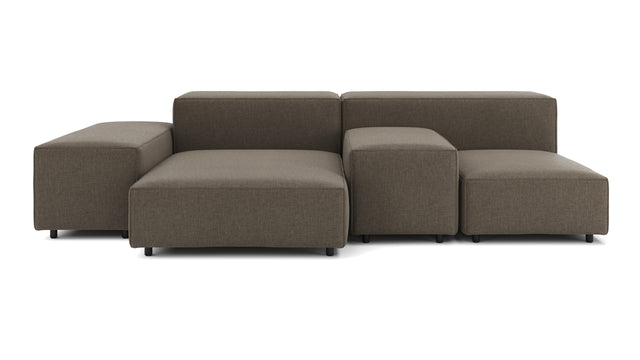 Extrasoft - Extrasoft Sectional Sofa, Combination 1, Right, Coffee Brushed Weave