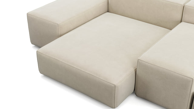 Extrasoft - Extrasoft Sectional Sofa, Combination 1, Right, Eggshell Vegan Suede