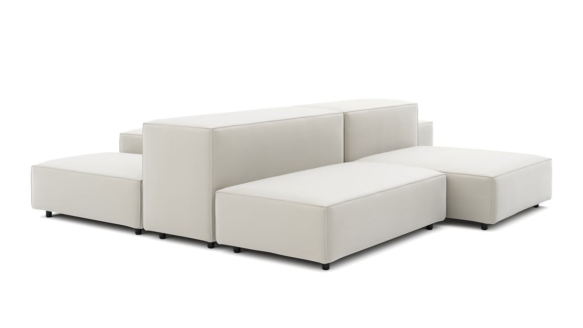 Extrasoft - Extrasoft Sectional Sofa, Combination 1, Right, Oatmeal Brushed Weave