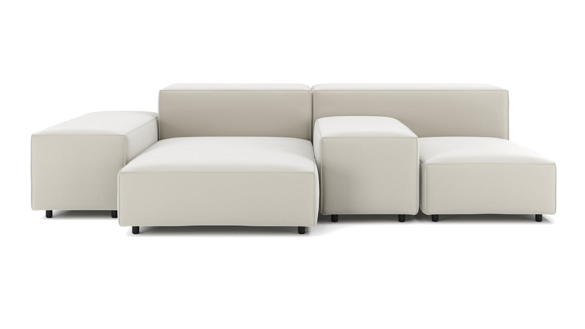 Extrasoft - Extrasoft Sectional Sofa, Combination 1, Right, Oatmeal Brushed Weave