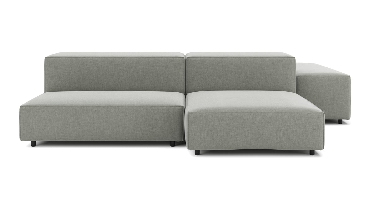 Extrasoft - Extrasoft Sectional Sofa, Combination 1, Right, Soft Gray Brushed Weave