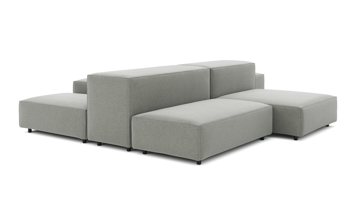 Extrasoft - Extrasoft Sectional Sofa, Combination 1, Right, Soft Gray Brushed Weave