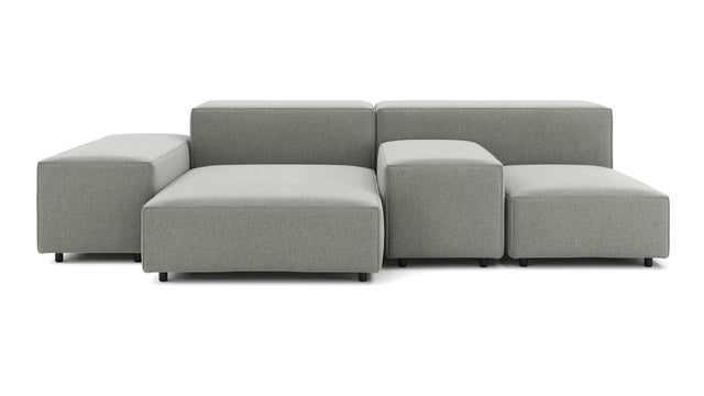 Extrasoft - Extrasoft Sectional Sofa, Combination 1, Right, Soft Gray Brushed Weave