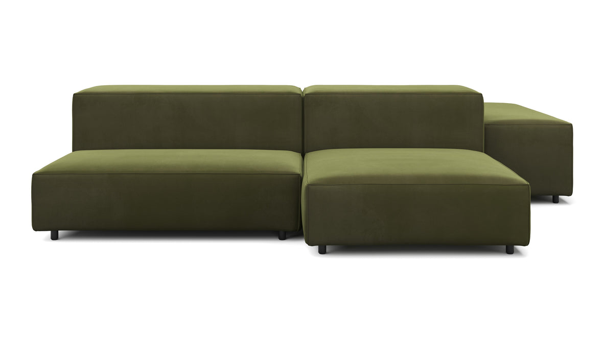 Extrasoft - Extrasoft Sectional Sofa, Combination 1, Right, Spruce Luxe Velvet