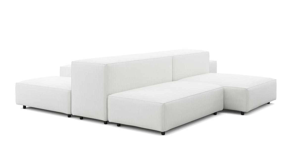 Extrasoft - Extrasoft Sectional Sofa, Combination 1, Right, White Linen