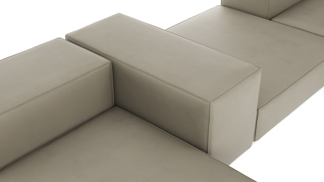 Extrasoft - Extrasoft Sectional Sofa, Combination 2, Left, Beige Gray Vegan Leather