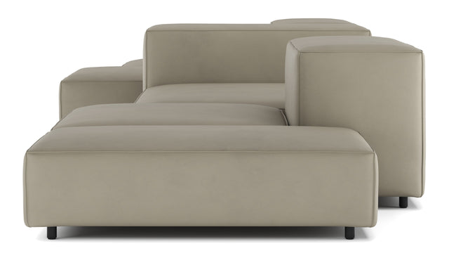 Extrasoft - Extrasoft Sectional Sofa, Combination 2, Left, Beige Gray Vegan Leather