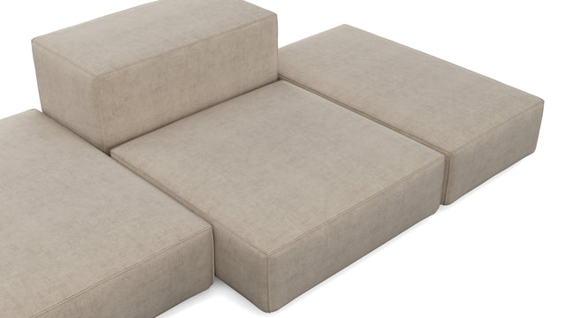 Extrasoft - Extrasoft Sectional Sofa, Combination 2, Left, Biscotti Brushed Weave