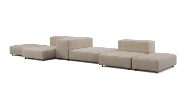 Extrasoft - Extrasoft Sectional Sofa, Combination 2, Left, Biscotti Brushed Weave