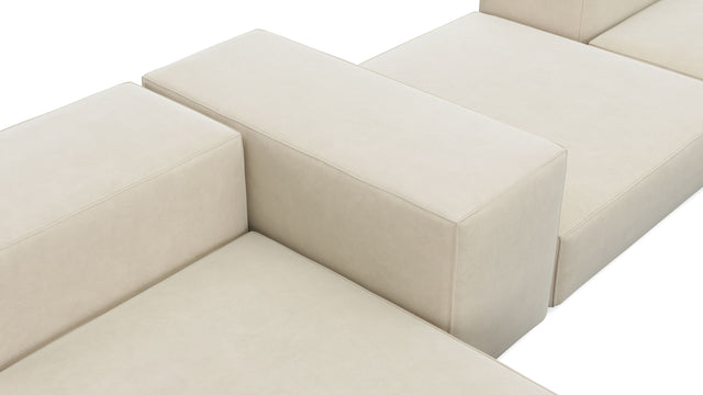 Extrasoft - Extrasoft Sectional Sofa, Combination 2, Left, Eggshell Vegan Suede