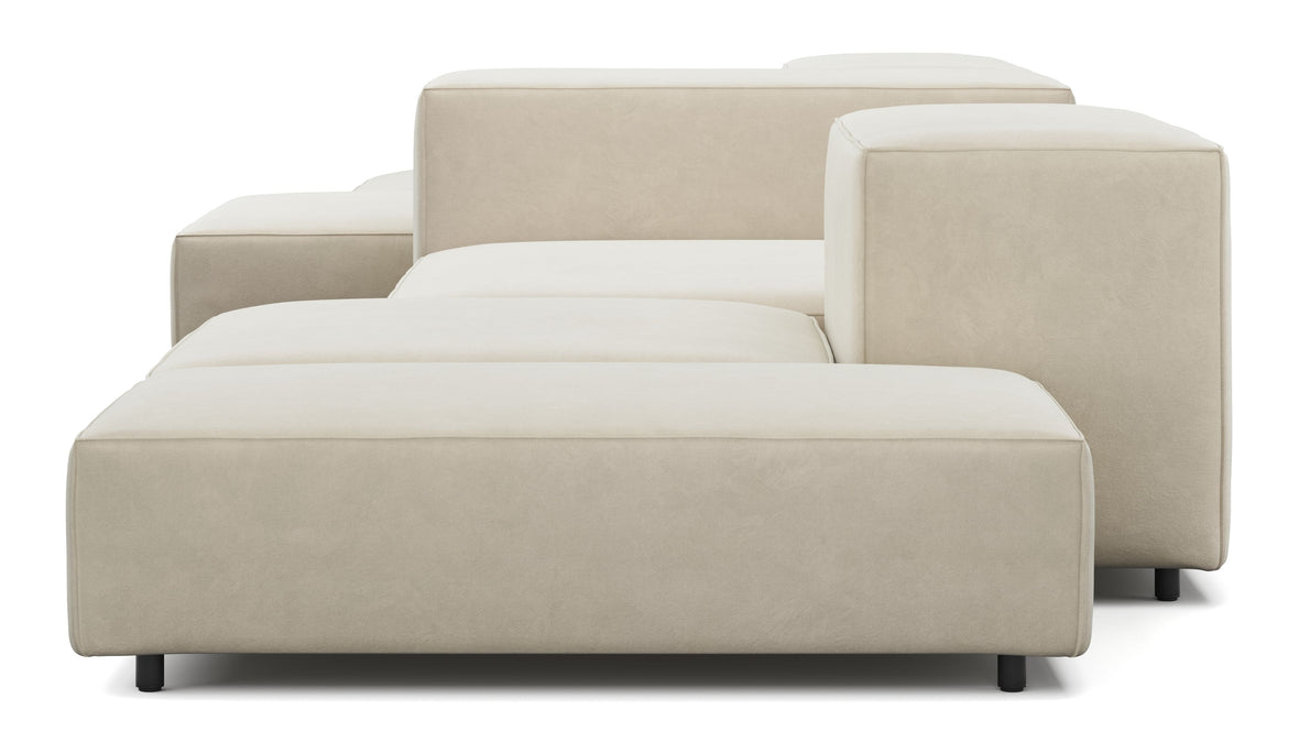 Extrasoft - Extrasoft Sectional Sofa, Combination 2, Left, Eggshell Vegan Suede