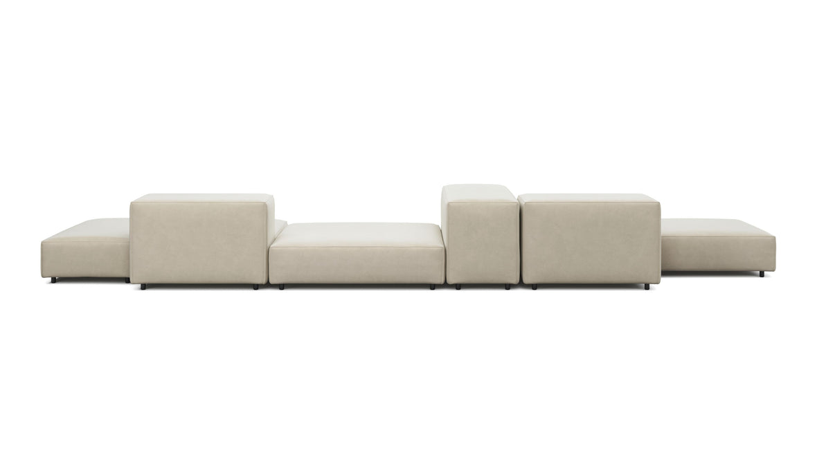 Extrasoft - Extrasoft Sectional Sofa, Combination 2, Left, Eggshell Vegan Suede