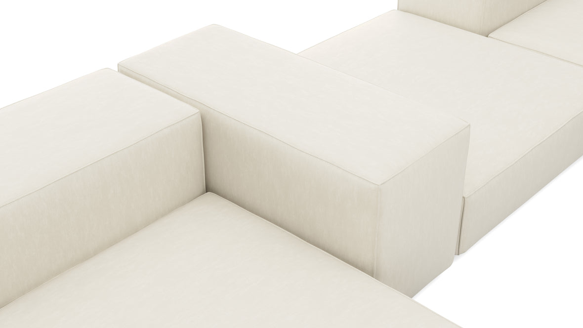 Extrasoft - Extrasoft Sectional Sofa, Combination 2, Left, Ivory Chenille