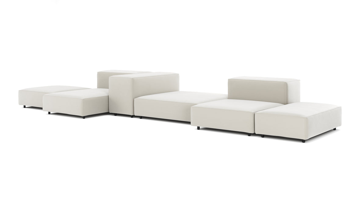 Extrasoft - Extrasoft Sectional Sofa, Combination 2, Left, Oatmeal Brushed Weave