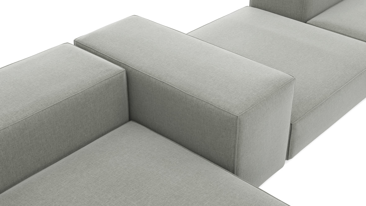 Extrasoft - Extrasoft Sectional Sofa, Combination 2, Left, Soft Gray Brushed Weave