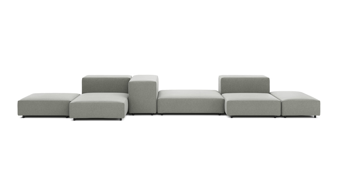 Extrasoft - Extrasoft Sectional Sofa, Combination 2, Left, Soft Gray Brushed Weave