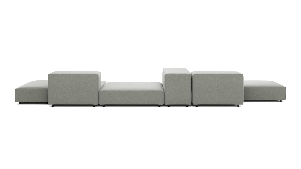 Extrasoft - Extrasoft Sectional Sofa, Combination 2, Left, Soft Gray Brushed Weave