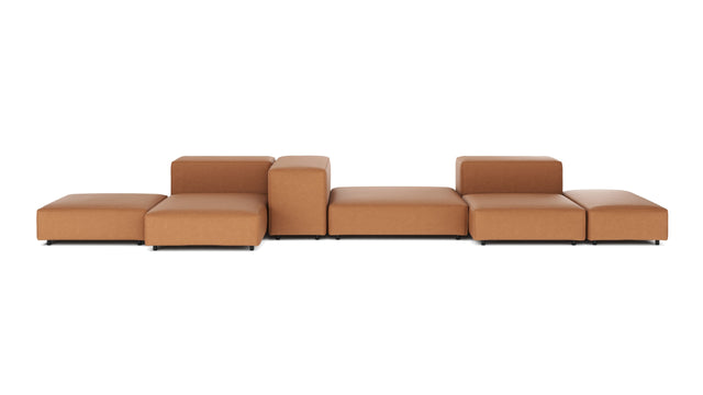 Extrasoft - Extrasoft Sectional Sofa, Combination 2, Left, Tan Vegan Leather