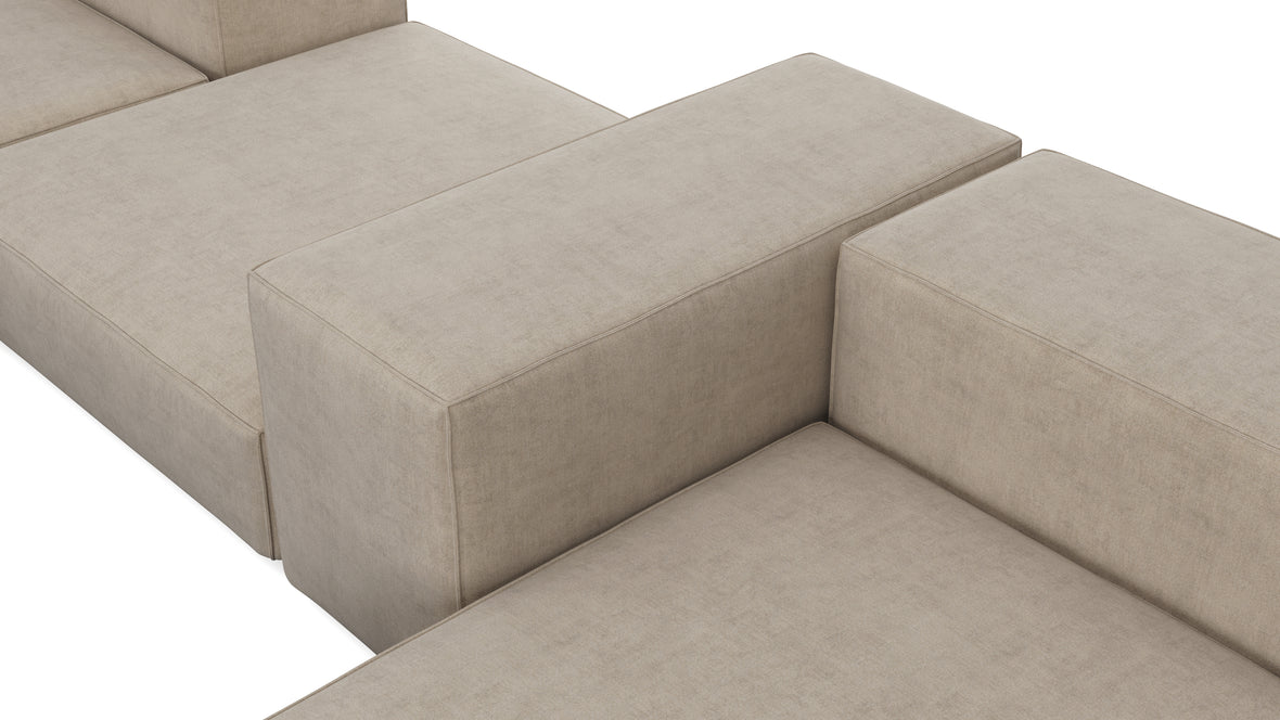 Extrasoft - Extrasoft Sectional Sofa, Combination 2, Right, Biscotti Brushed Weave