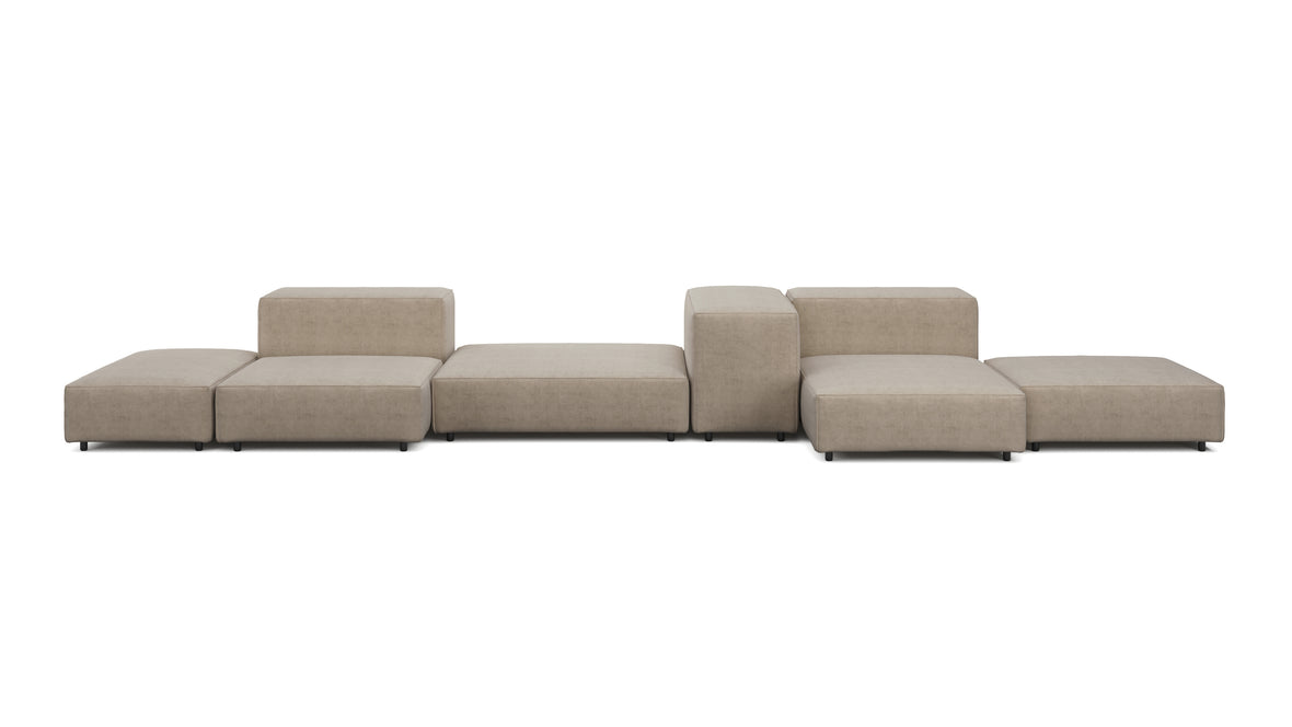 Extrasoft - Extrasoft Sectional Sofa, Combination 2, Right, Biscotti Brushed Weave