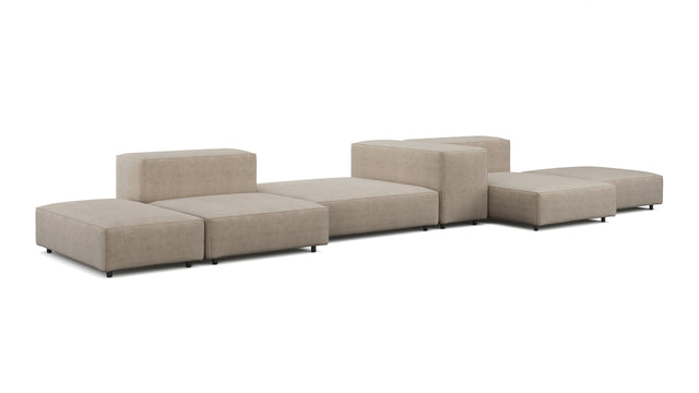 Extrasoft - Extrasoft Sectional Sofa, Combination 2, Right, Biscotti Brushed Weave