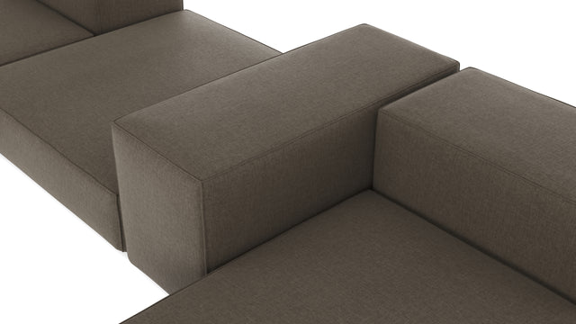 Extrasoft - Extrasoft Sectional Sofa, Combination 2, Right, Coffee Brushed Weave