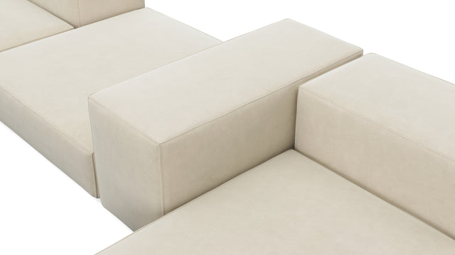 Extrasoft - Extrasoft Sectional Sofa, Combination 2, Right, Eggshell Vegan Suede