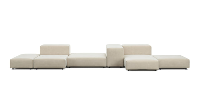 Extrasoft - Extrasoft Sectional Sofa, Combination 2, Right, Eggshell Vegan Suede