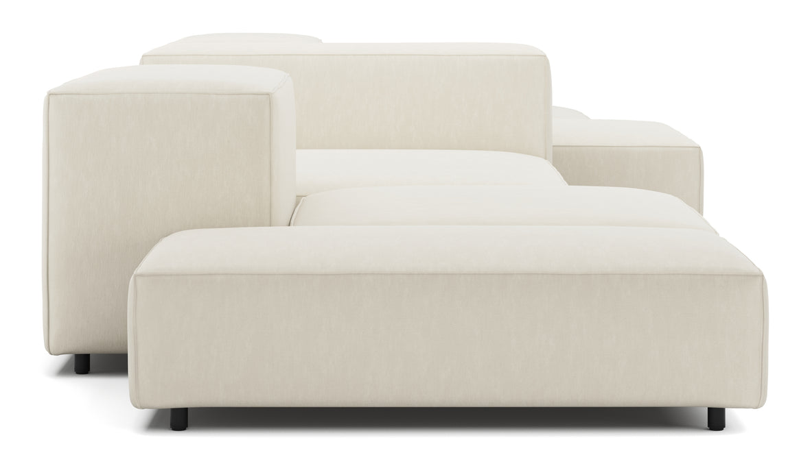 Extrasoft - Extrasoft Sectional Sofa, Combination 2, Right, Ivory Chenille