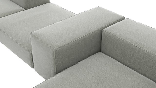 Extrasoft - Extrasoft Sectional Sofa, Combination 2, Right, Soft Gray Brushed Weave