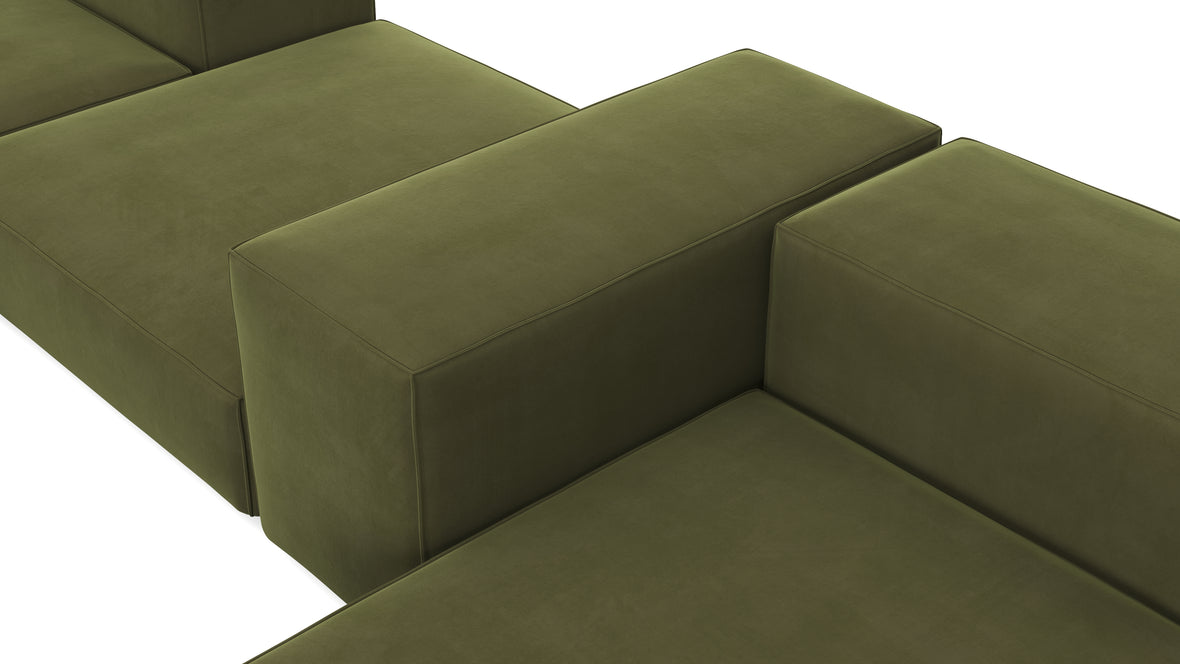 Extrasoft - Extrasoft Sectional Sofa, Combination 2, Right, Spruce Luxe Velvet