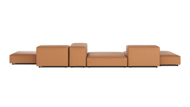 Extrasoft - Extrasoft Sectional Sofa, Combination 2, Right, Tan Vegan Leather