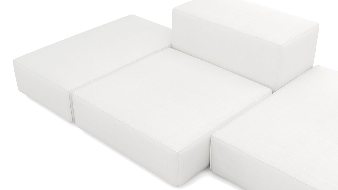 Extrasoft - Extrasoft Sectional Sofa, Combination 2, Right, White Linen