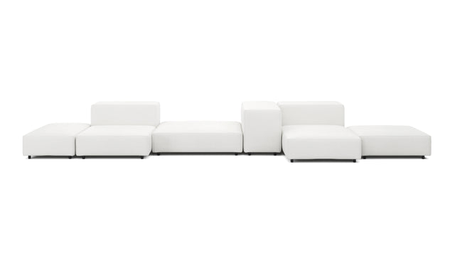 Extrasoft - Extrasoft Sectional Sofa, Combination 2, Right, White Linen