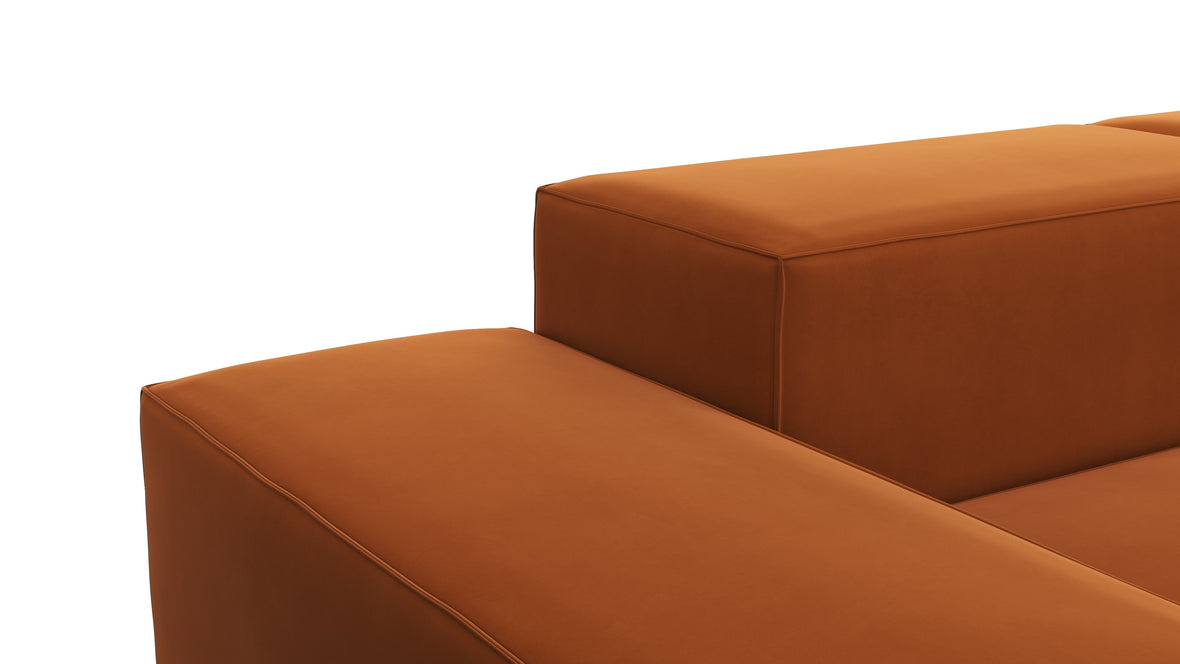 Extrasoft - Extrasoft Sectional Sofa, Large Left Corner, Burnt Orange Velvet