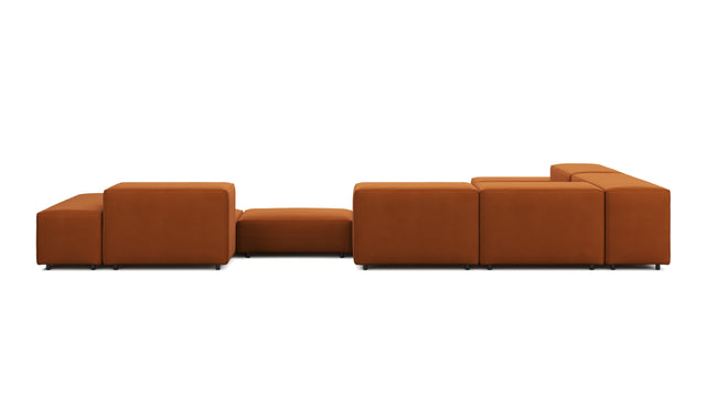 Extrasoft - Extrasoft Sectional Sofa, Large Left Corner, Burnt Orange Velvet