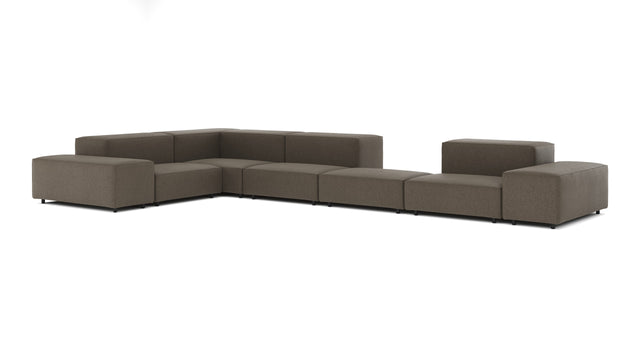 Extrasoft - Extrasoft Sectional Sofa, Large Left Corner, Coffee Brushed Weave