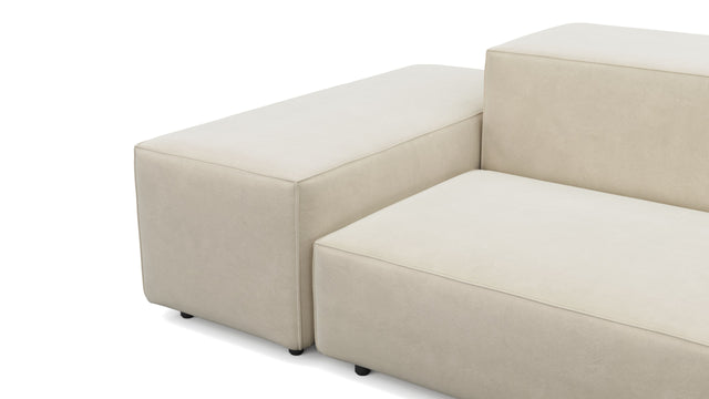 Extrasoft - Extrasoft Sectional Sofa, Large Left Corner, Eggshell Vegan Suede