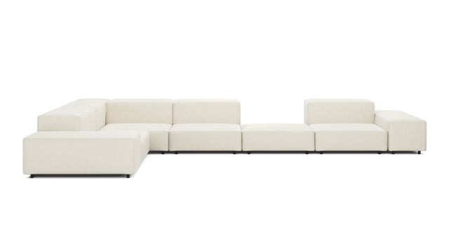 Extrasoft - Extrasoft Sectional Sofa, Large Left Corner, Ivory Chenille