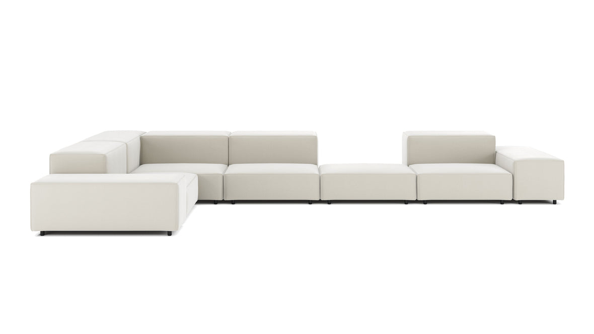 Extrasoft - Extrasoft Sectional Sofa, Large Left Corner, Oatmeal Brushed Weave