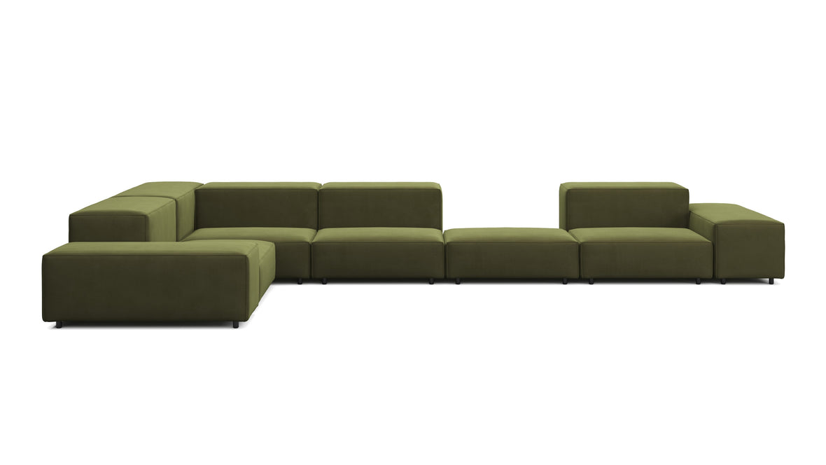 Extrasoft - Extrasoft Sectional Sofa, Large Left Corner, Spruce Luxe Velvet