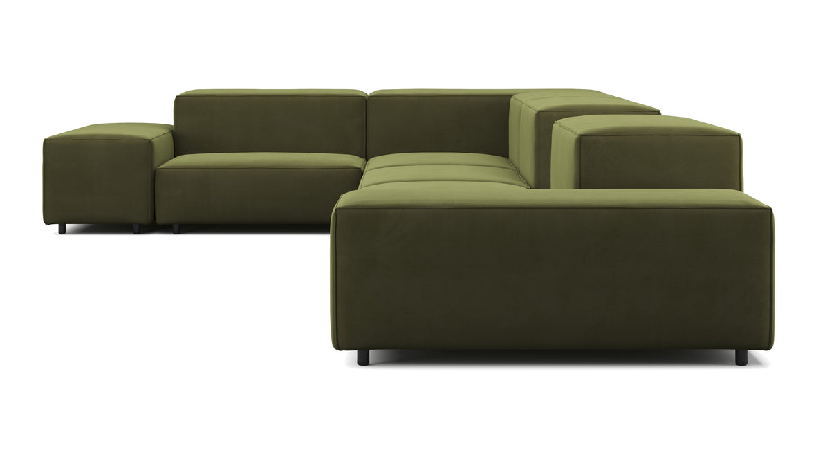 Extrasoft - Extrasoft Sectional Sofa, Large Left Corner, Spruce Luxe Velvet