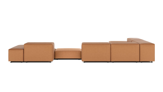 Extrasoft - Extrasoft Sectional Sofa, Large Left Corner, Tan Vegan Leather