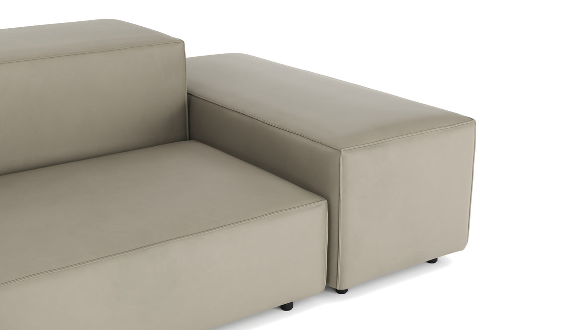 Extrasoft - Extrasoft Sectional Sofa, Large Right Corner, Beige Gray Vegan Leather