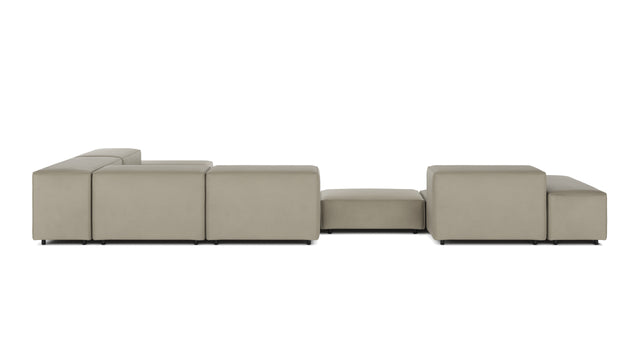 Extrasoft - Extrasoft Sectional Sofa, Large Right Corner, Beige Gray Vegan Leather